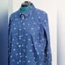 TALBOTS TREASURE ISLAND PRINT LONG SLEEVE BUTTON DOWN SHIRT NAVY BLUE SIZE 2X