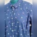 TALBOTS TREASURE ISLAND PRINT LONG SLEEVE BUTTON DOWN SHIRT NAVY BLUE SIZE 2X