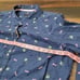 TALBOTS TREASURE ISLAND PRINT LONG SLEEVE BUTTON DOWN SHIRT NAVY BLUE SIZE 2X