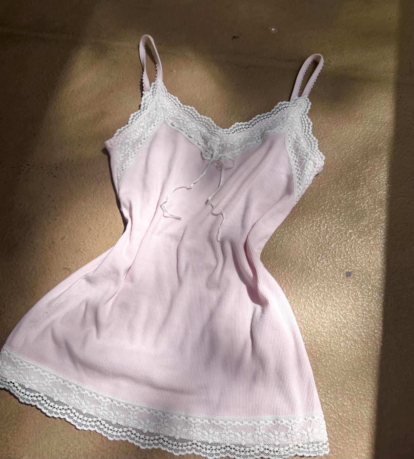 Hollister Ribbed Lace Cami Y2k Pink