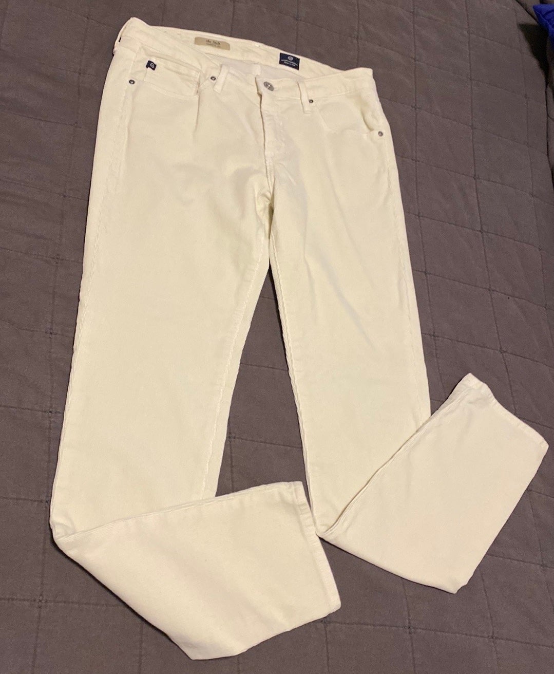 AG Adriano Goldschmied Soft Corduroy Cream Pants | Size 29