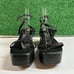 Matisse Platform Wedge Sandals Ankle Strap Snake Embossed Leather Black Womens 9