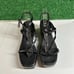 Matisse Platform Wedge Sandals Ankle Strap Snake Embossed Leather Black Womens 9