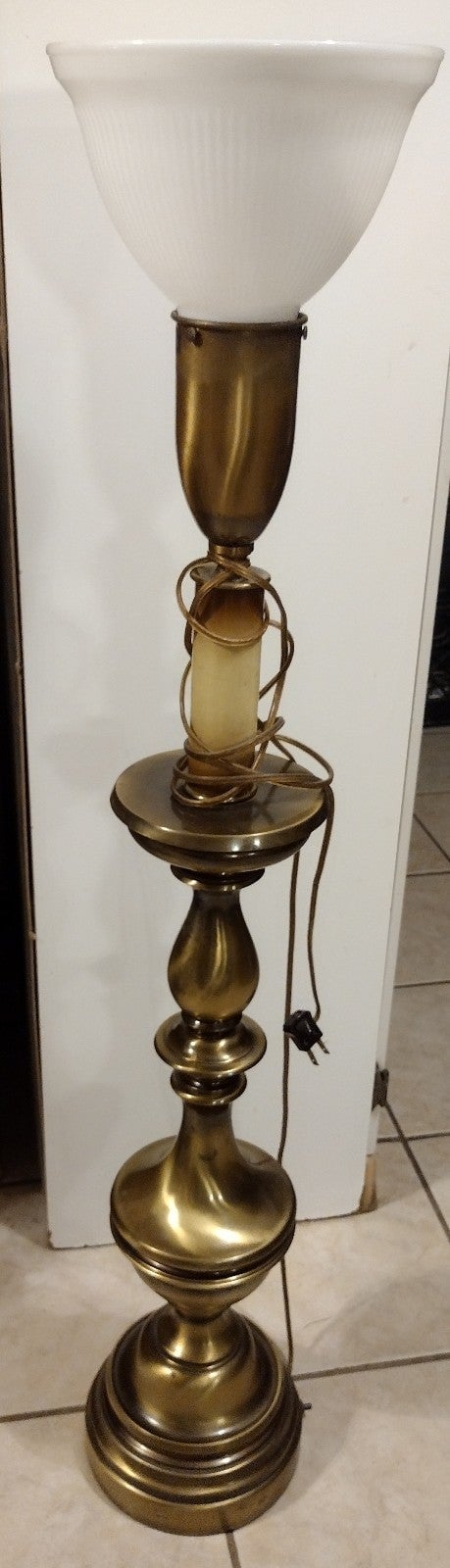 Antique Rembrandt Torchiere Brass Floor Lamp