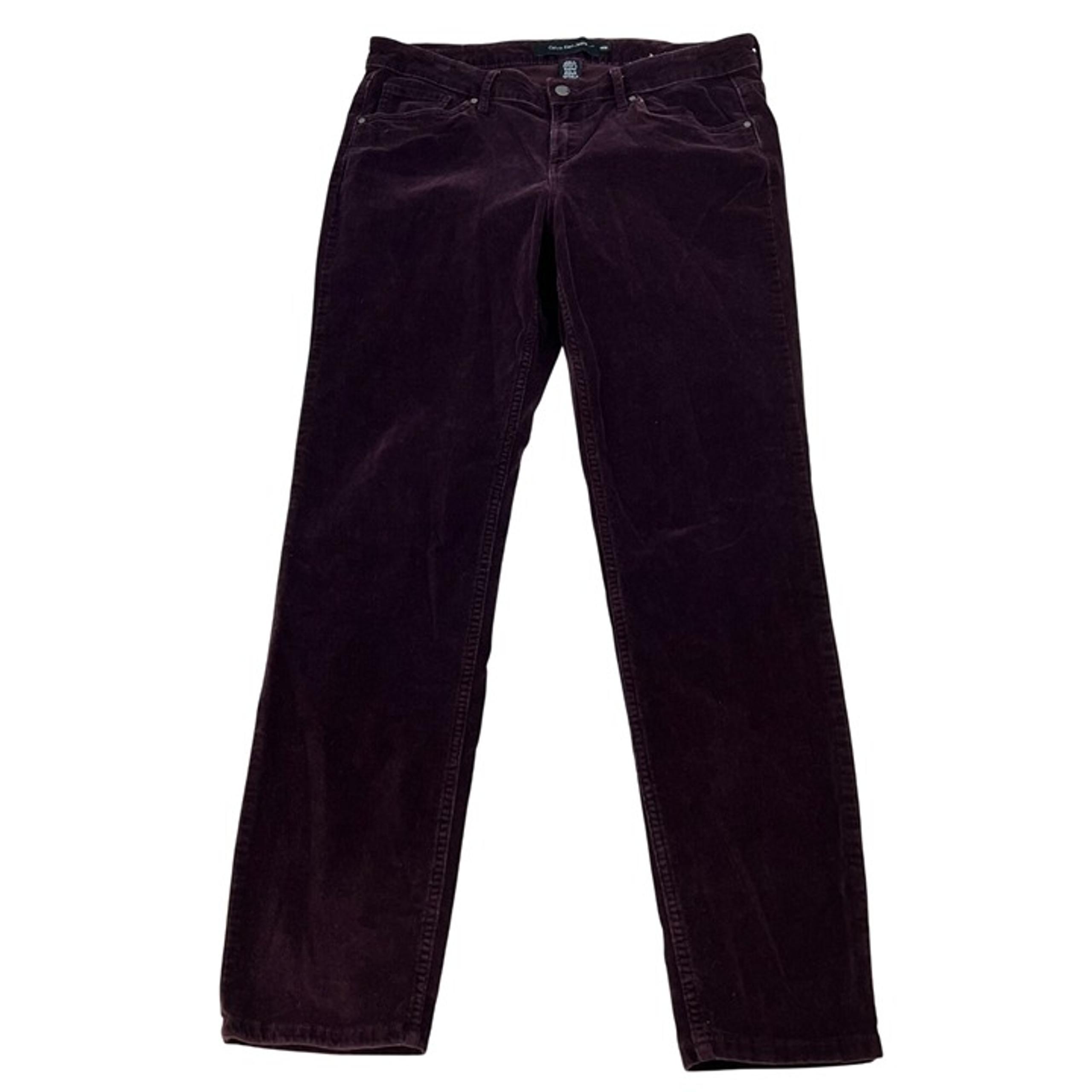 Calvin Klein Women’s Ultimate Skinny Corduroy Pants Purple Size 14 X 32