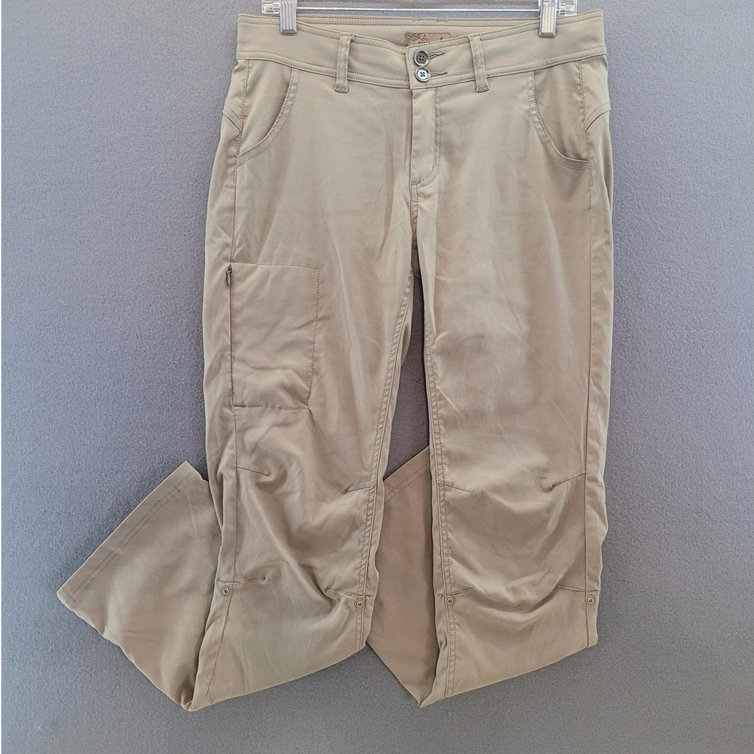 PrAna SZ 6 Convertible Halle Pants Capris Low-Rise Stretch Bootcut UPF 50+