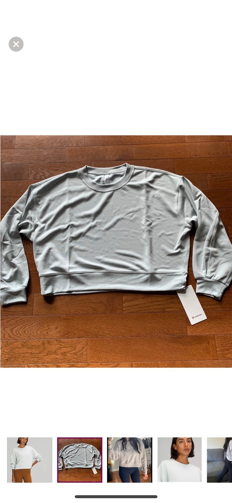 Lululemon Perfectly Oversized Cropped Crew*Softstreme-Ocean Air-NWT-8/10/12
