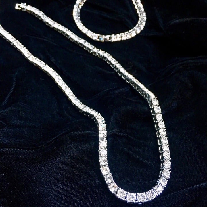 FULL DIAMONDS CZ 18K GOLD CHAIN ITALY