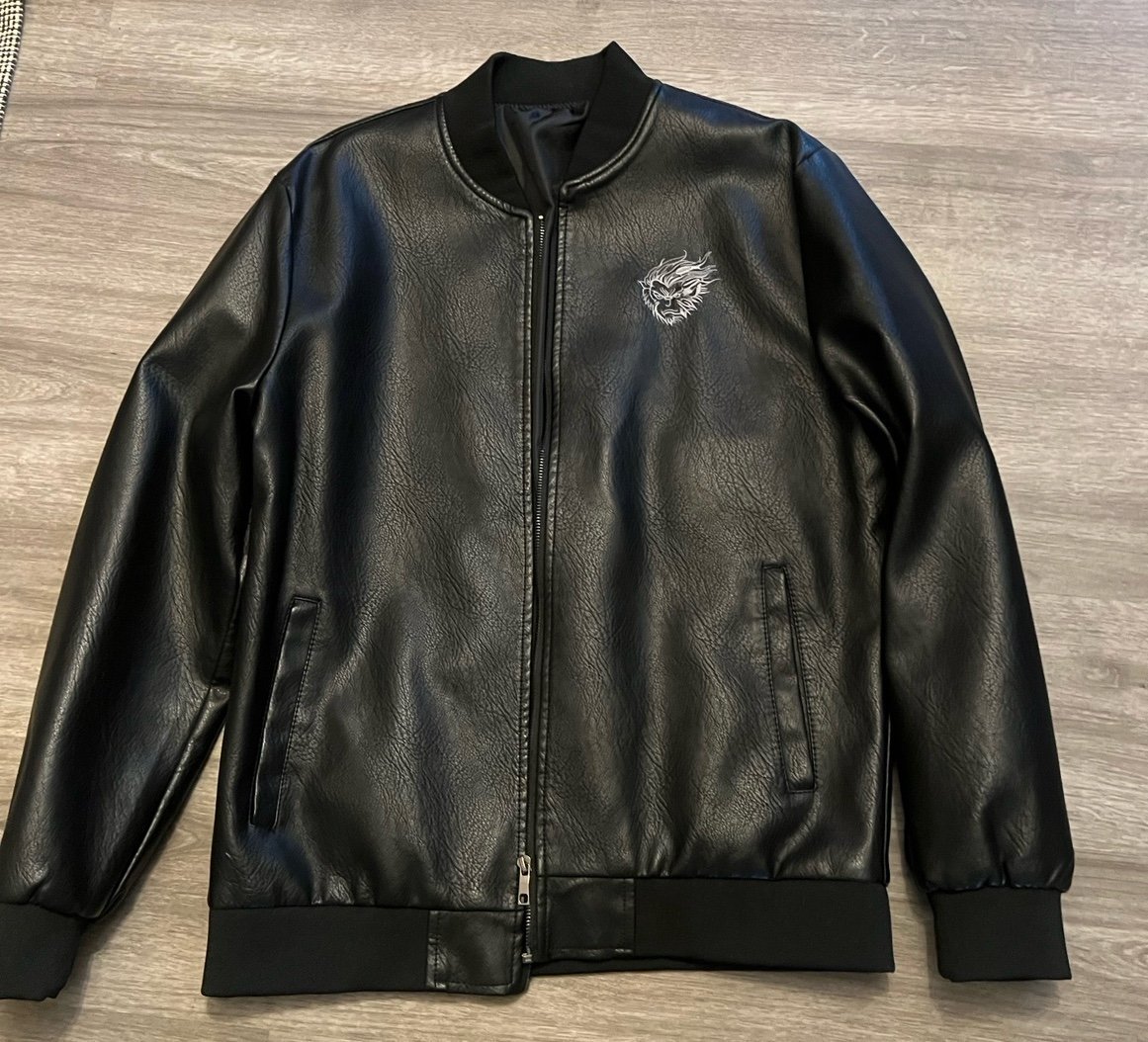 Black Silver plu leather Jacket
