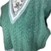 Aritzia Sunday Best Green Wool Blend Knit Sweater Vest Cropped Size XL Preppy
