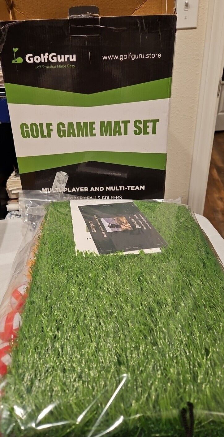 Golfguru Golf 3 in 1 Golf Chipping with Game Mat, 16 Golf Balls, 4 Ground Stakes