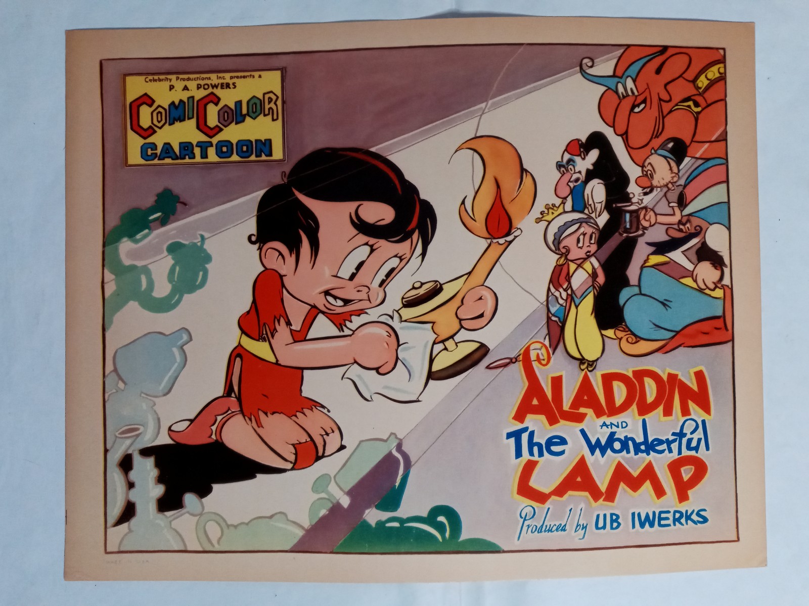 Aladdin & the Wonderful Lamp UB IWERKS 11 x 14 Original 1934 Lobby Card-VG