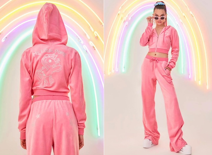Dolls Kill x My Little Pony Power Ponies Velour Track Jacket size small