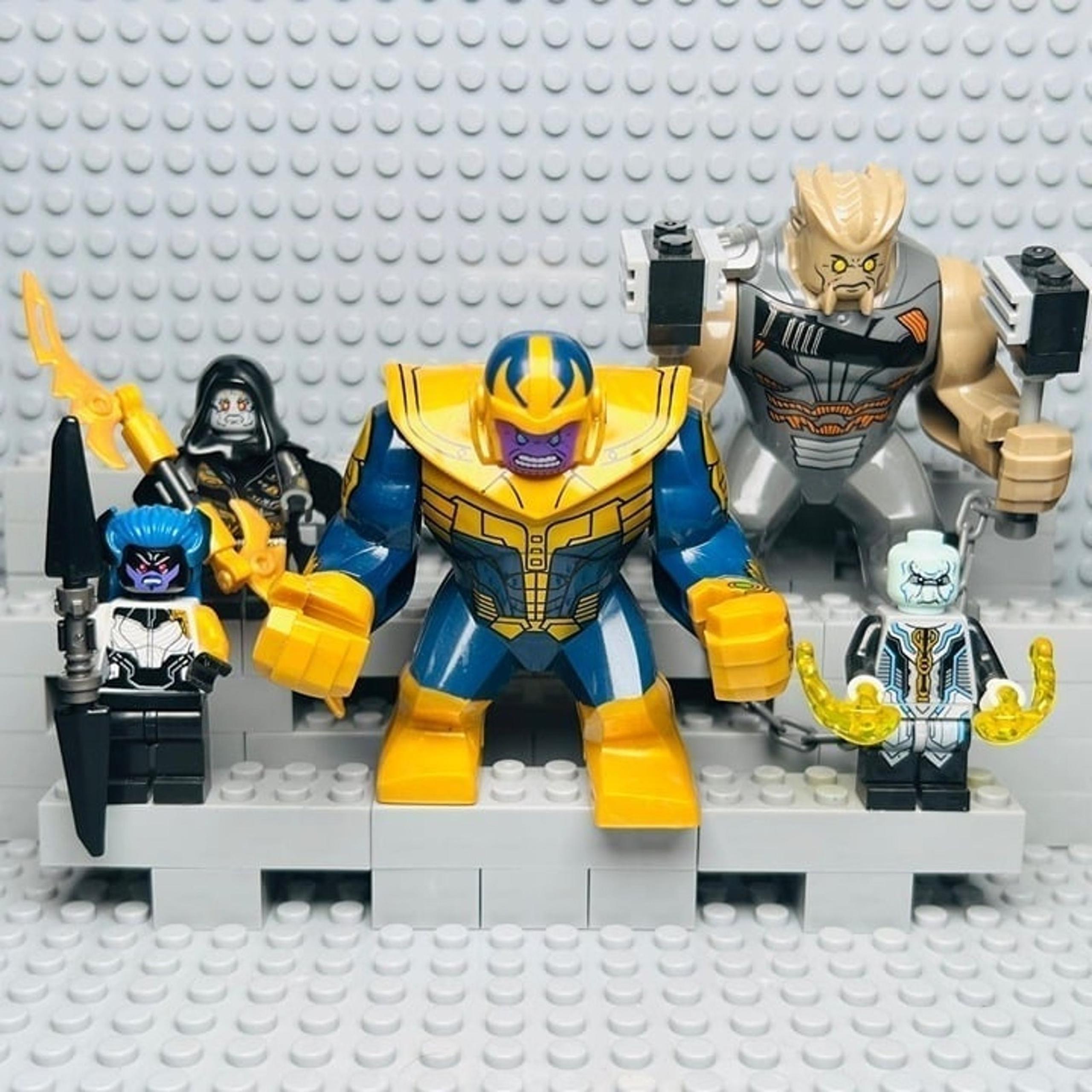 Thanos.Corvus Glaive. Proxima Midnight.Ebony Maw.Black Dwarf Custom Minifigure