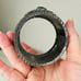 Gunmetal Silver Gray & Green Stone Chunky Bangle Cuff Bracelet