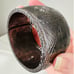 Gunmetal Silver Gray & Green Stone Chunky Bangle Cuff Bracelet