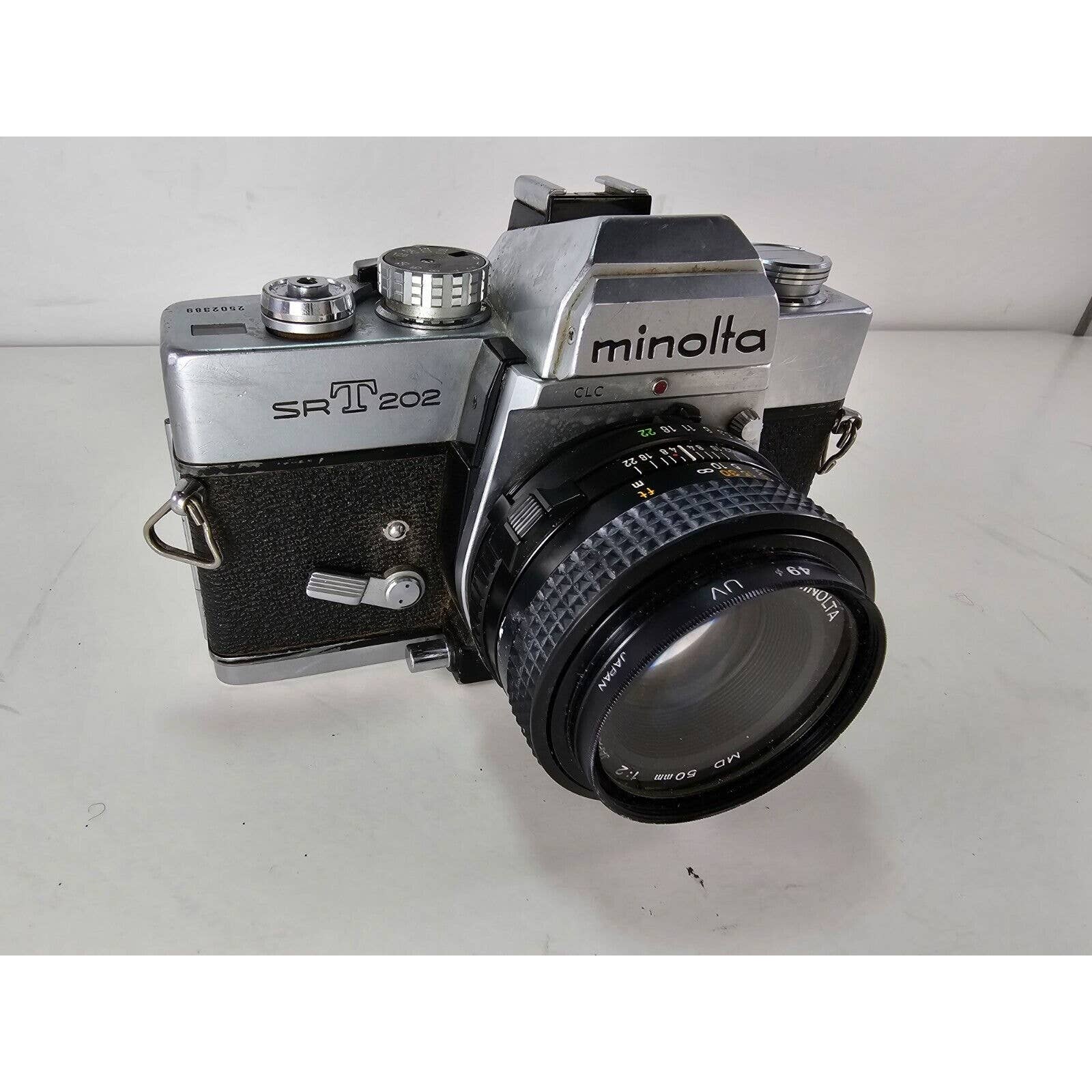 Minolta SRT-202 50mm Film Cam w Minolta 50mm 1:2 Lens - READ**