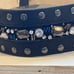BLACK Silver Belt High Waist Rhinestone Beaded Studded Women’s Medium 28-31”.