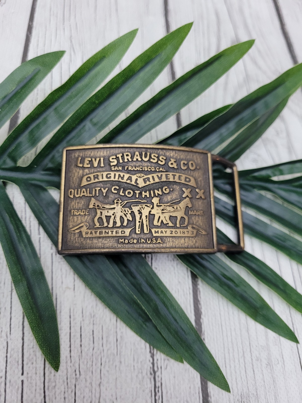 Vintage Levi Strauss & Co. Brass Belt Buckle