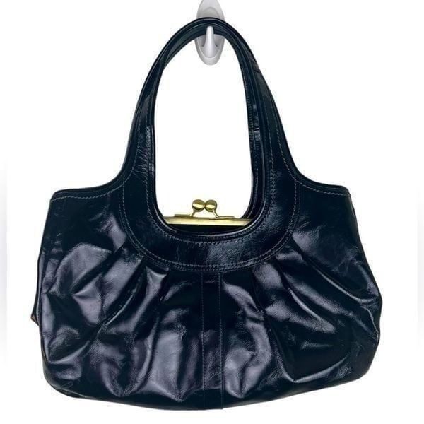 Vintage Pristine Coach Ergo Pleated Frame Kiss Lock Blk
