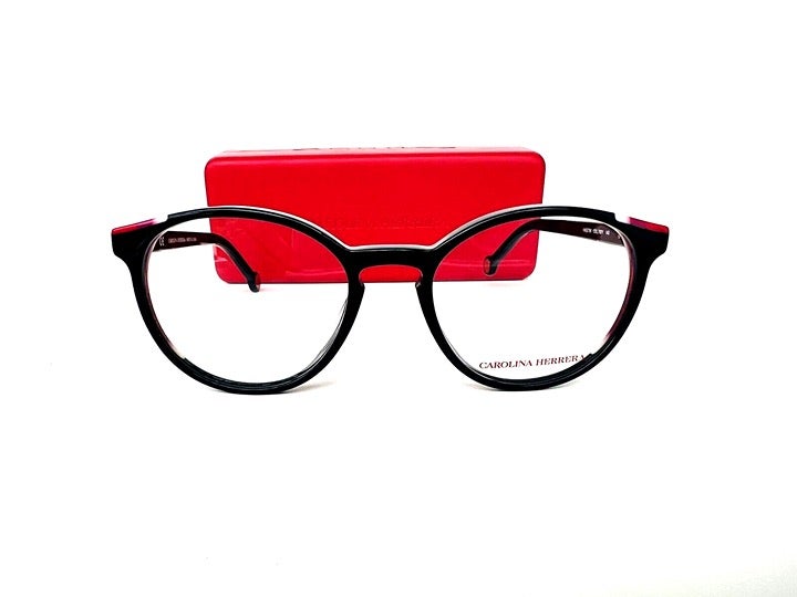 New CAROLINA HERRERA Frames Black Acetate Eyeglasses VHE875K 700Y 50-18-140
