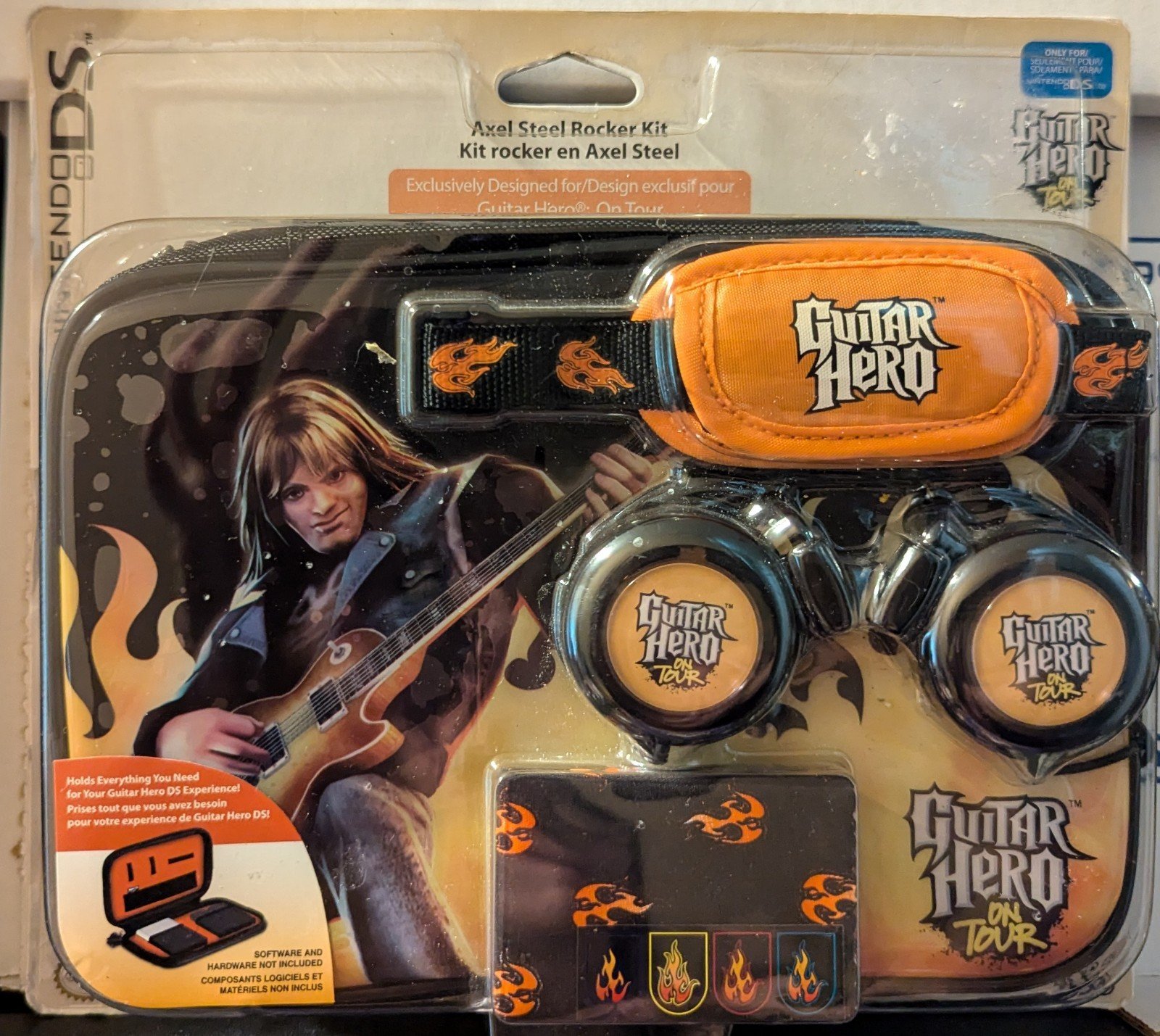 Ultra rare Nintendo DS lite Guitar Hero Axel Steel Rocker Kit