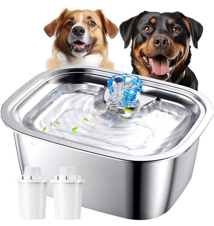 Stainless Steel Pet Water Fountain, 3 Gallons