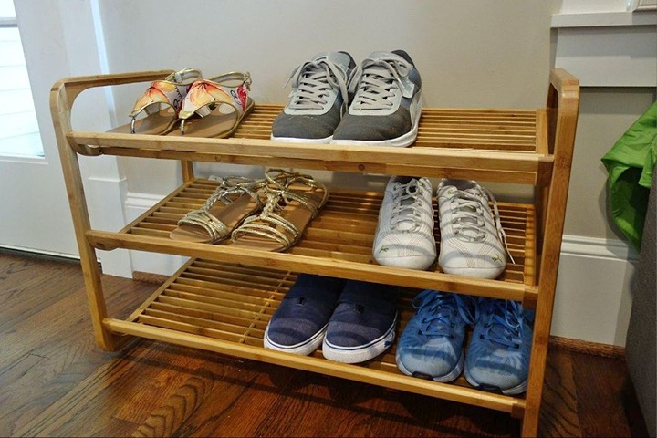 Solid Wood 12-Pair Bamboo Shoe Rack 3-Tier Storage Organizer - Brand NEW!