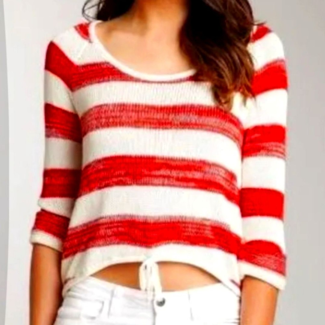 Anthropologie Dolce Vita Darlena Striped High Low Sweater Top, Size M, NWOT