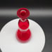 Hand Blown MCM Red Glass Vase Decanter 8.25 Double Gourd Shape