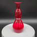 Hand Blown MCM Red Glass Vase Decanter 8.25 Double Gourd Shape
