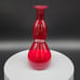 Hand Blown MCM Red Glass Vase Decanter 8.25 Double Gourd Shape