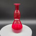 Hand Blown MCM Red Glass Vase Decanter 8.25 Double Gourd Shape