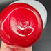 Hand Blown MCM Red Glass Vase Decanter 8.25 Double Gourd Shape