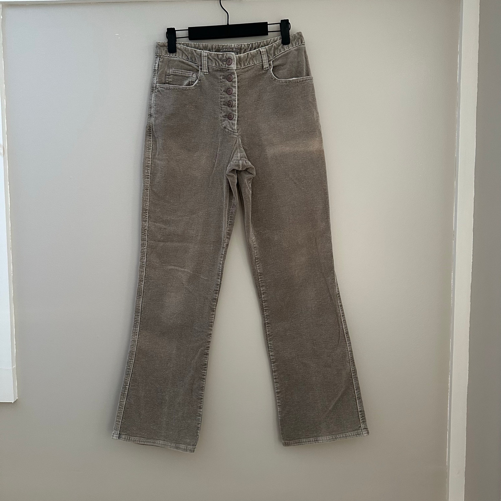 Isabella Bird high waist button fly flare corduroy pants