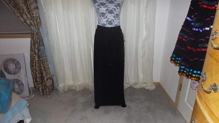 NWT Dana Buchman Black Silk Beaded Skirt