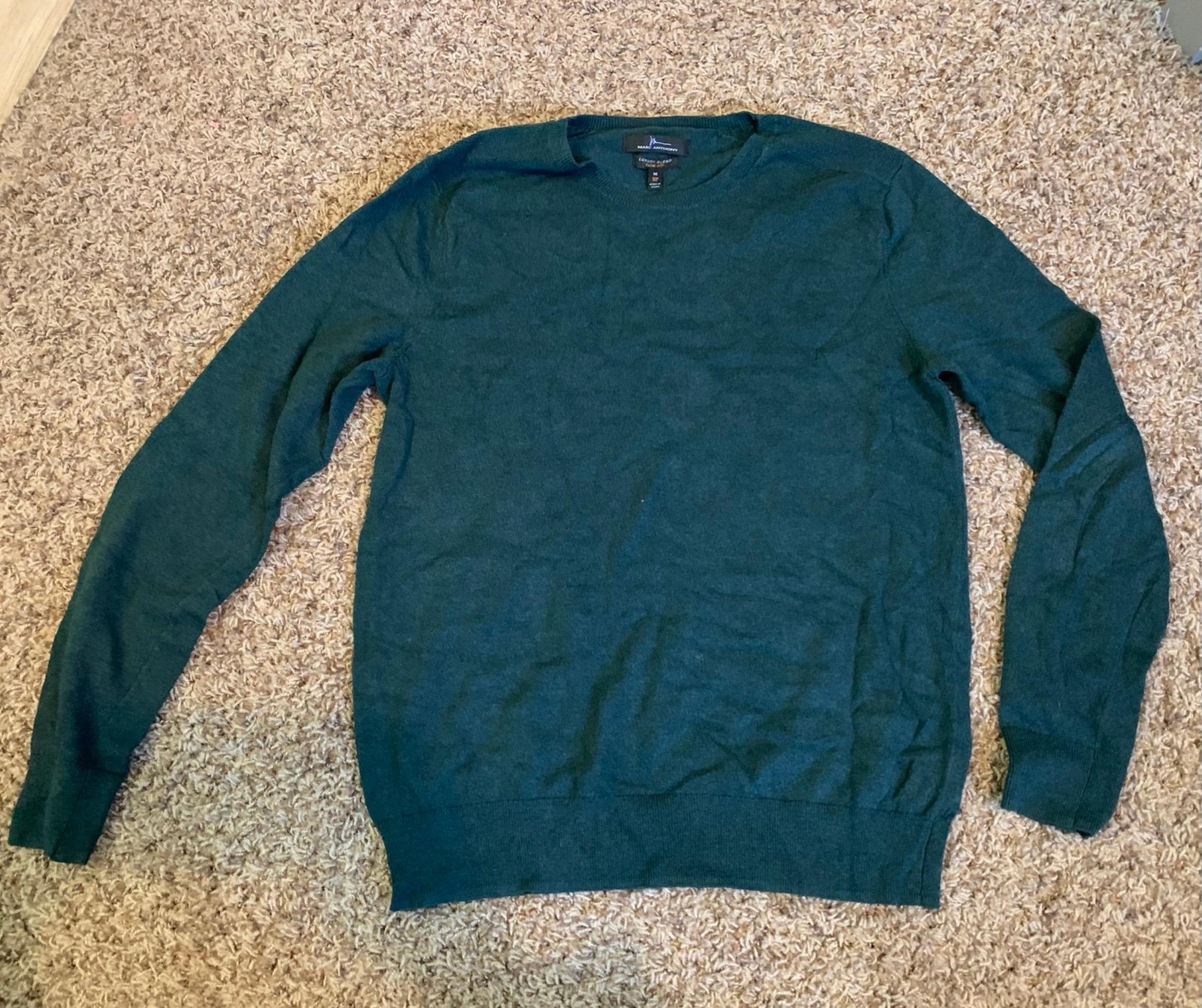 Green SWEATER mens size M Slim fit, Luxury Blend, Crew-neck - Marc Anthony