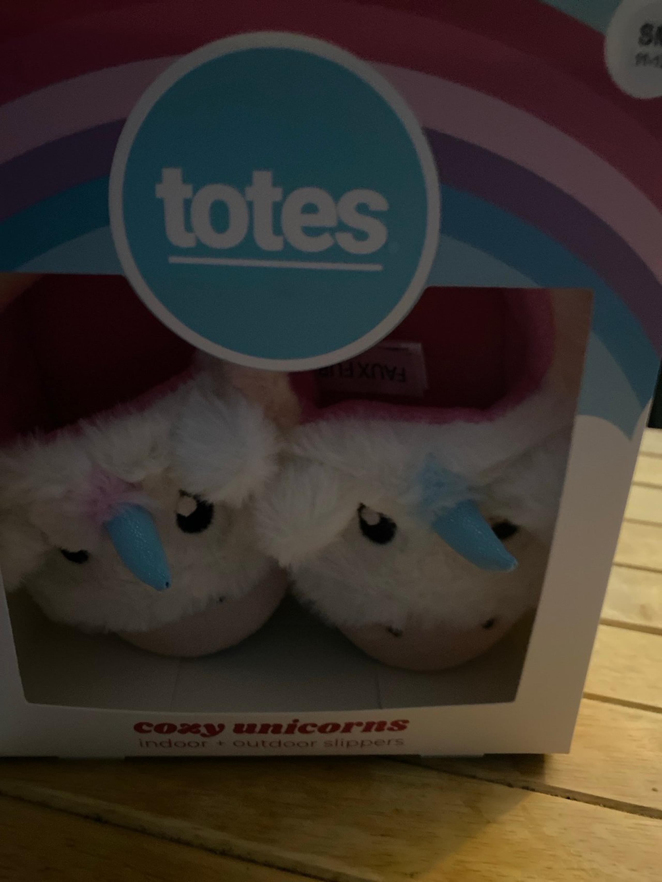 Totes Cozy Unicorns Slippers Sm 11-12