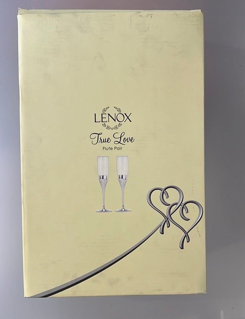 Brand New Lenox True Love Flute Pair