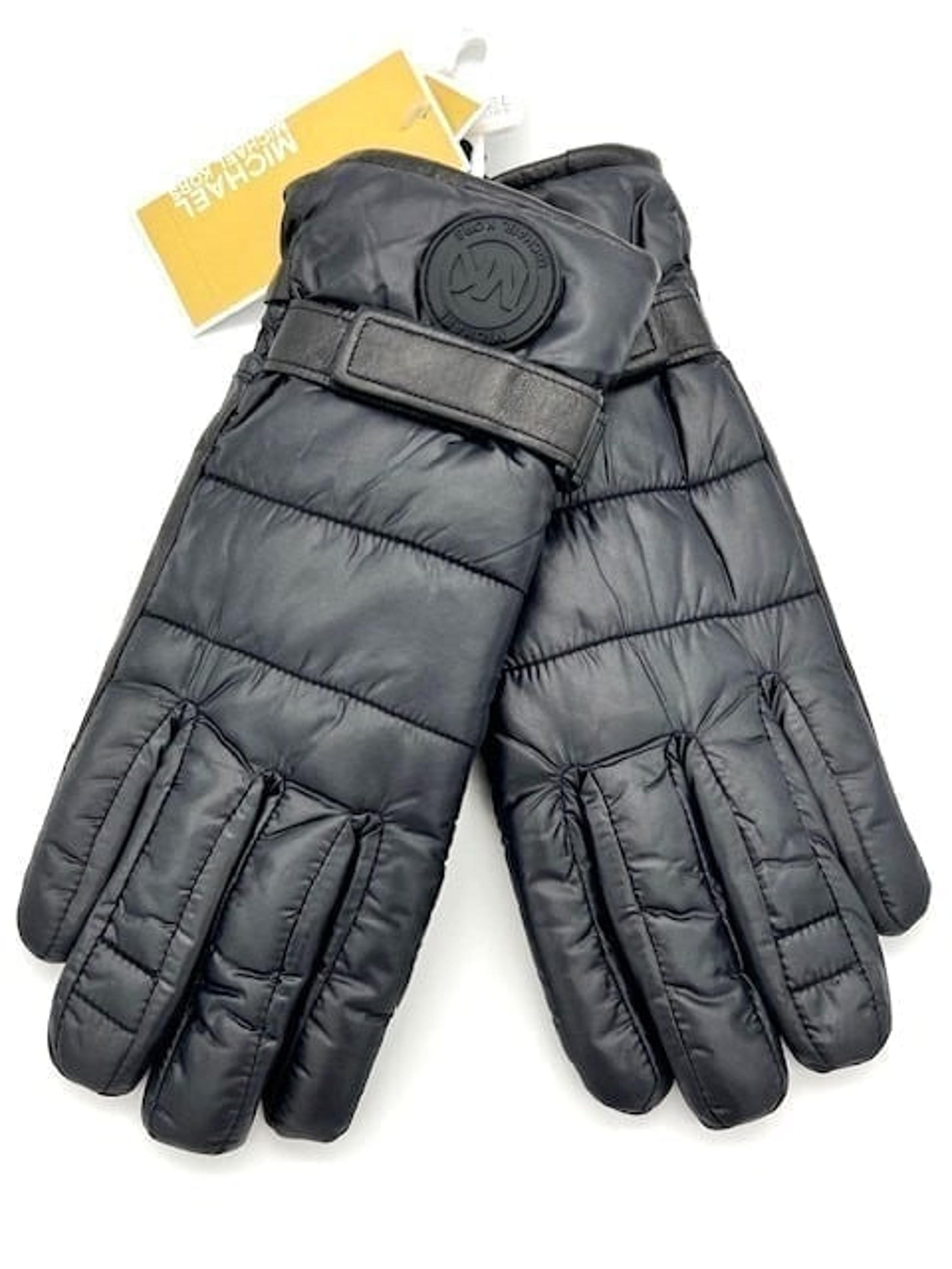 Michael Kors Women's Quilted Nylon Tech Gloves, Black, MD - NEW