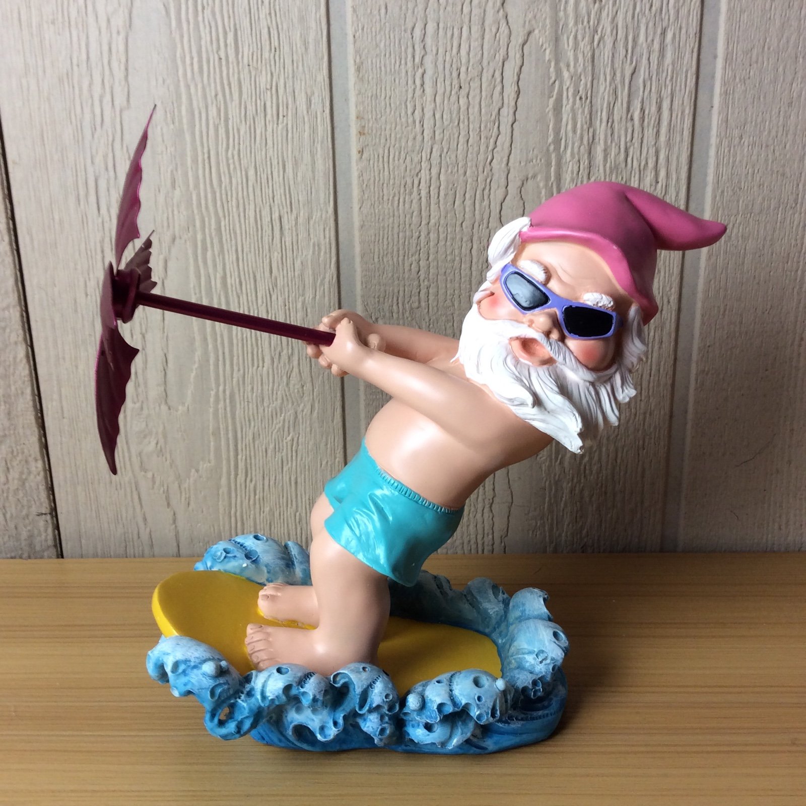 Zacotaco Garden Gnome Statue Outdoor, Resin Beach Gnomes Figurine, Naughty Surfi
