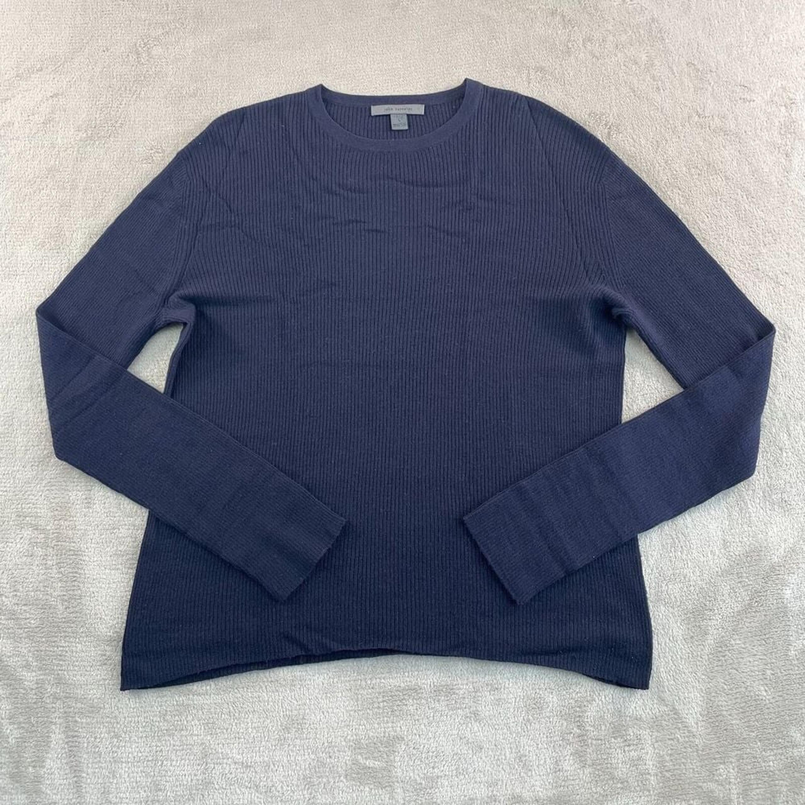 Vintage John Varvatos Collection Sweater Men Large Navy Wool Cashmere Crew $498