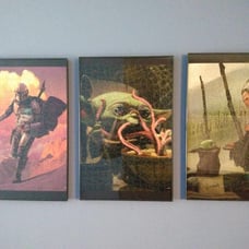 Three Piece Framed Starwar's puzzle collection