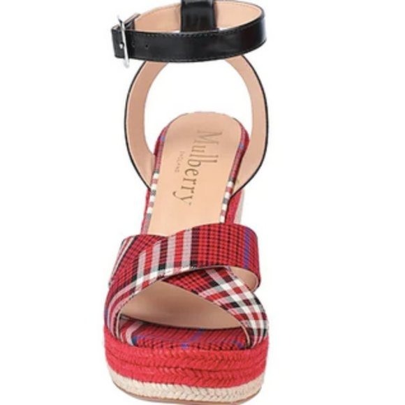 Mulberry tartan sandals Red size &