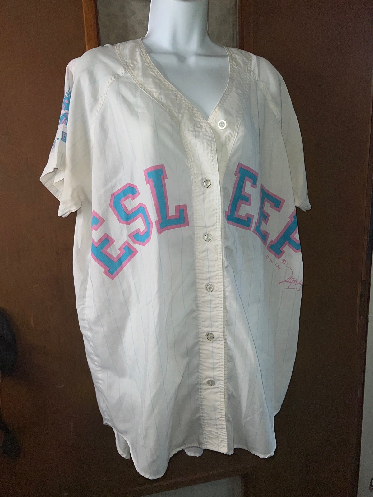 Esleep vintage 1988 80s shirt nightgown baseball softball 1 size fits all women