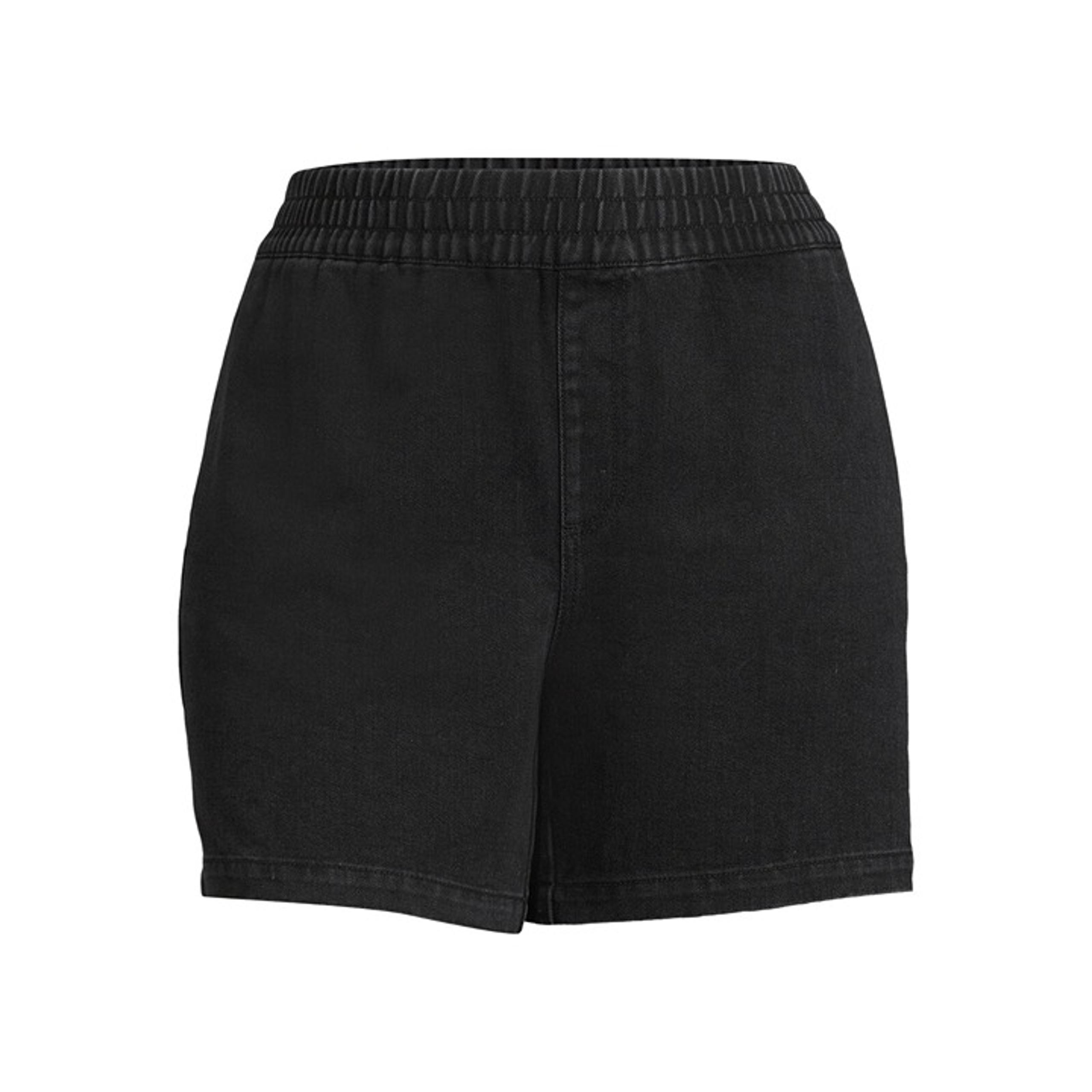 Terra & Sky Womens Ladies Black Slouchy Pull-On Denim Shorts Sz 4X/28-30W NWOT