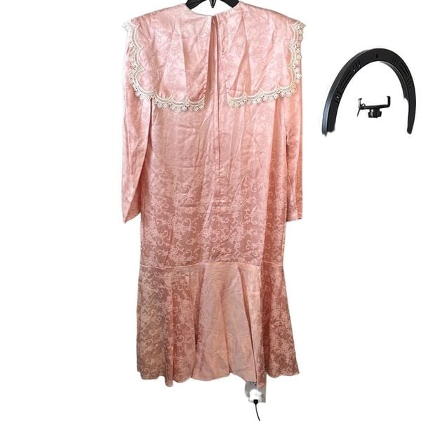 Scott McClintock Vintage Bubblegum shops Pink 80’s Drop Waist Silky Flapper DRESS 14