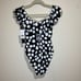 NEW La Blanca Size 6 Mod For Dot Polka Dot Ruffle One Piece Swimsuit Black White