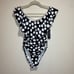 NEW La Blanca Size 6 Mod For Dot Polka Dot Ruffle One Piece Swimsuit Black White