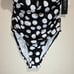 NEW La Blanca Size 6 Mod For Dot Polka Dot Ruffle One Piece Swimsuit Black White